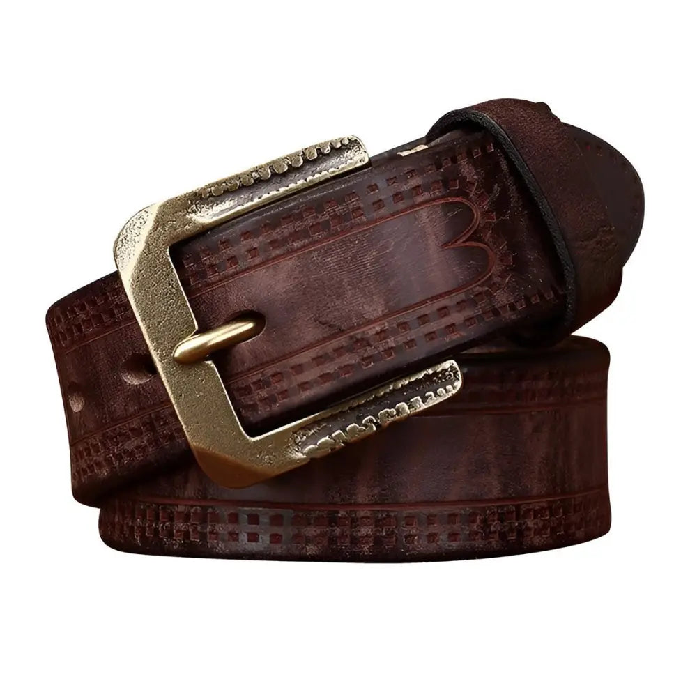 Brown leather belt with brass buckle from Assorted Leather Belts collection