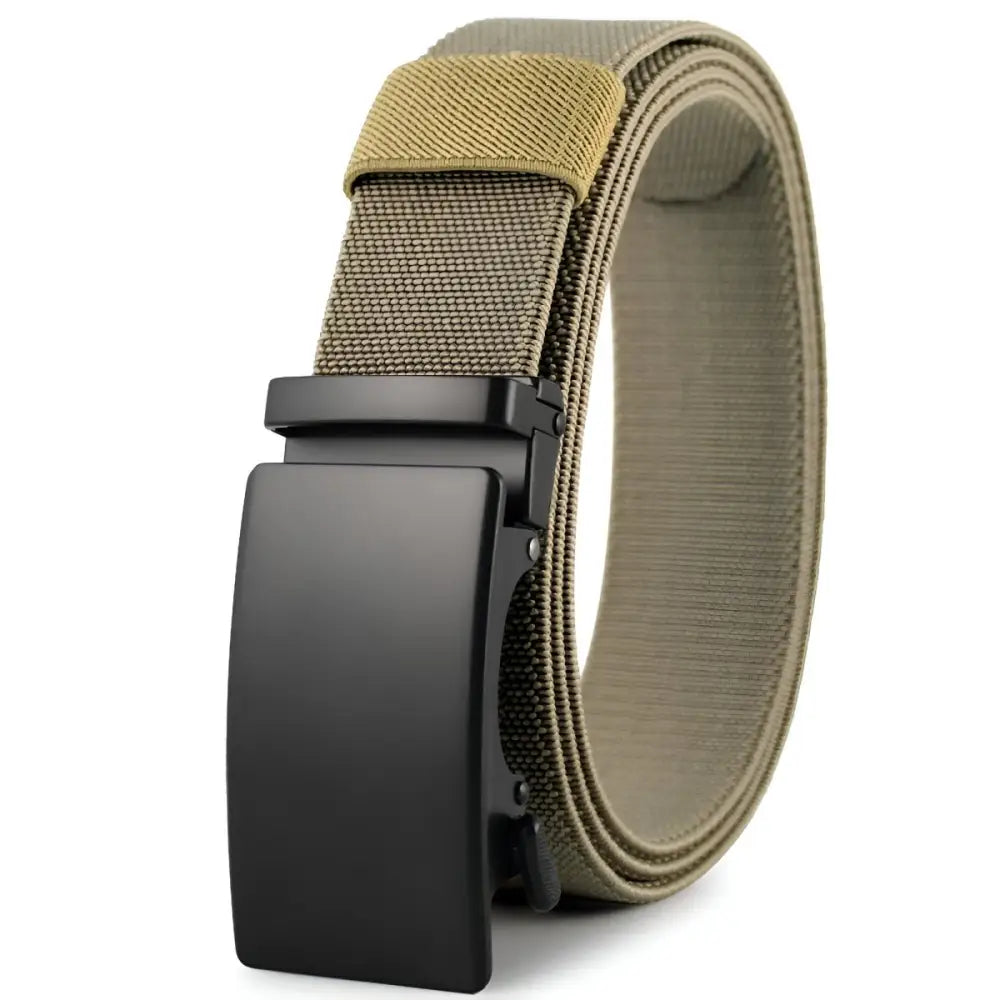 Olive green nylon belt with matte black metal buckle from Assorted Web Belts collection