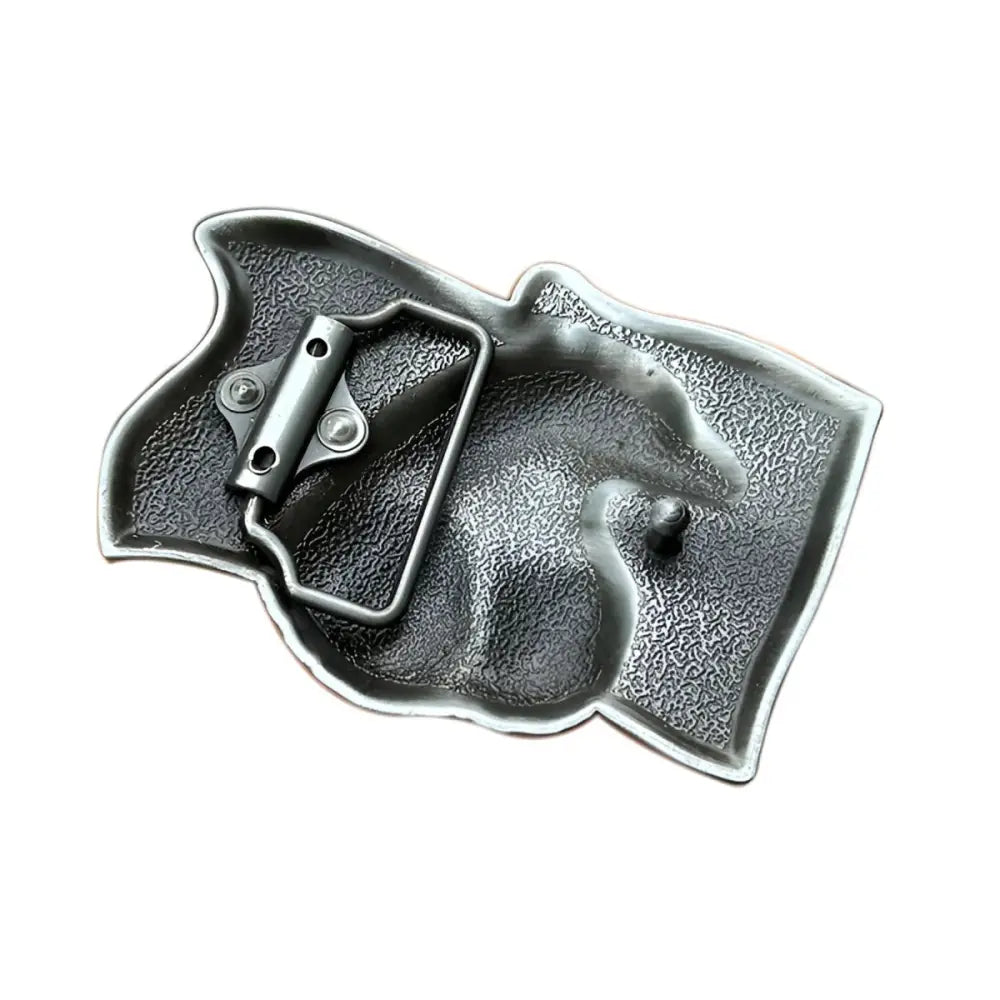 Silver-toned belt buckle featuring American Flag Eagle design for Men and Women