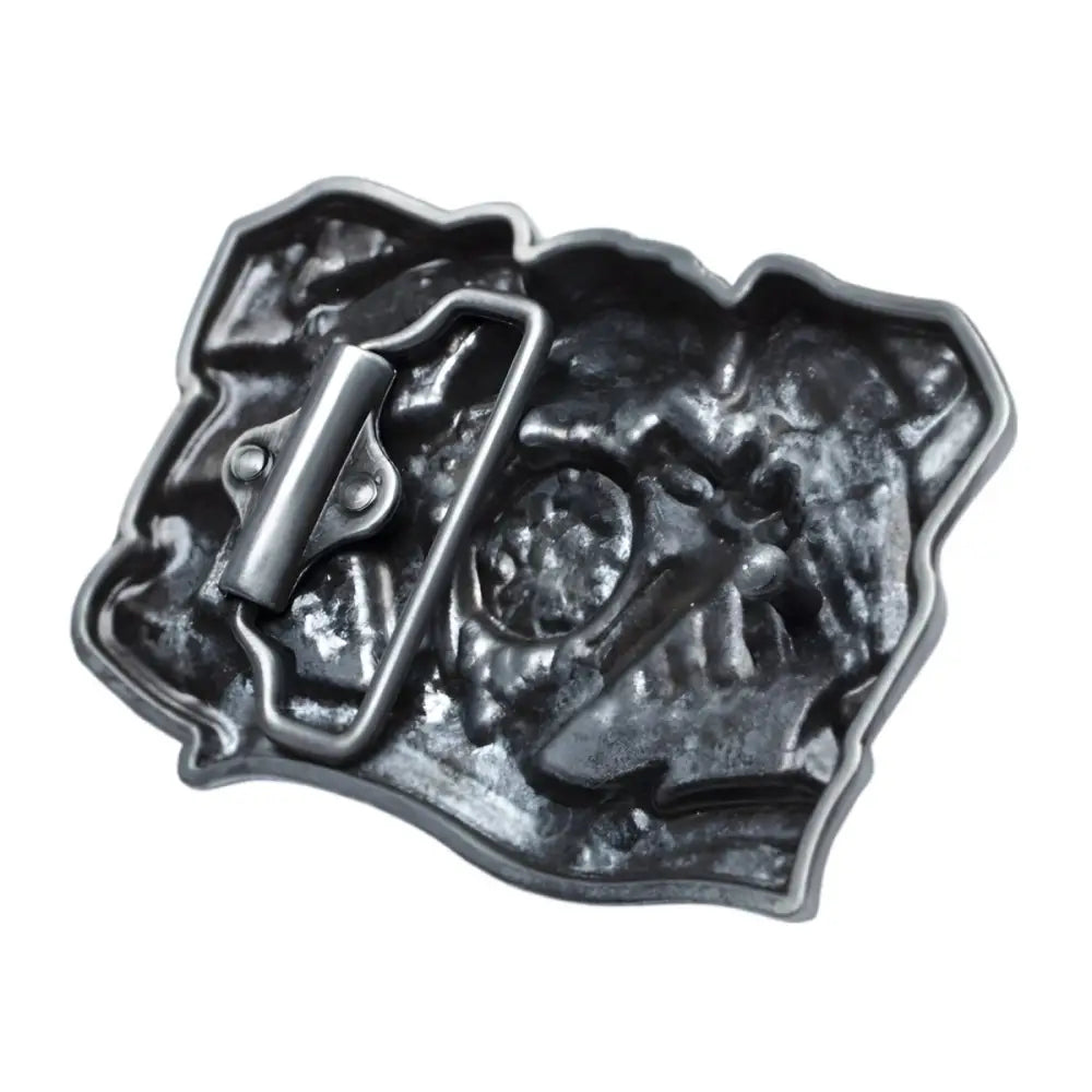 Metal belt buckle reflecting American national pride in a stylish accessory display