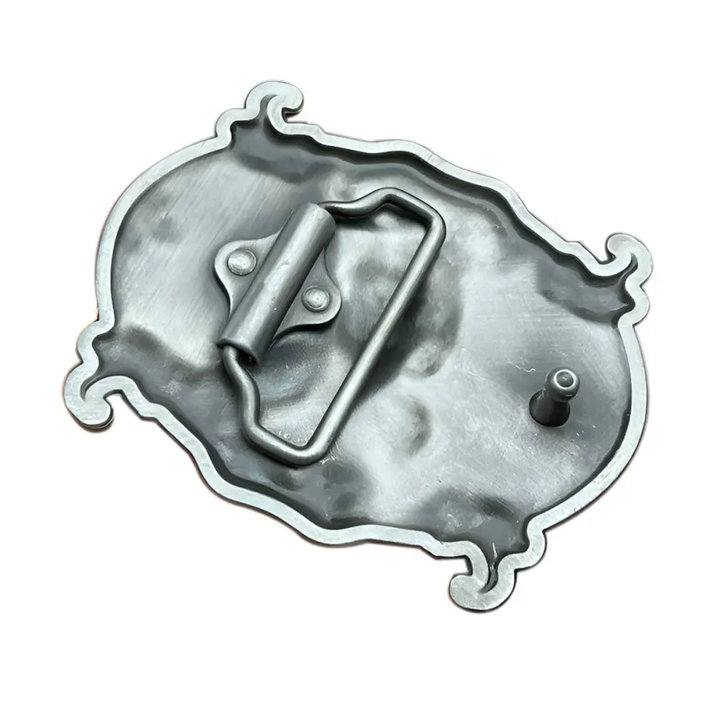Silver Marilyn Monroe relief belt buckle back showcasing Monroe’s enduring style