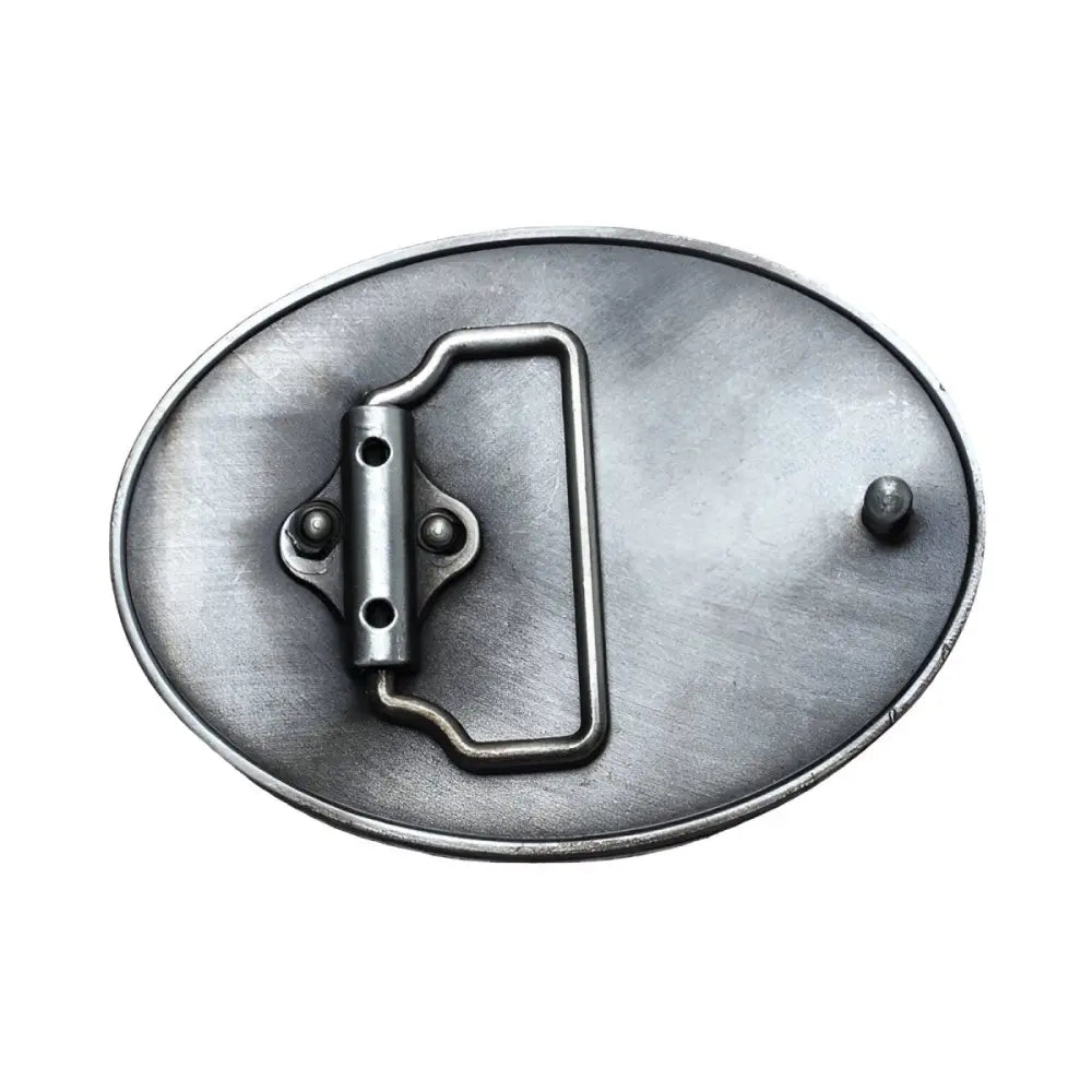 Oval metal belt buckle back from Texas State Belt Buckles in Silver and Oval Designs
