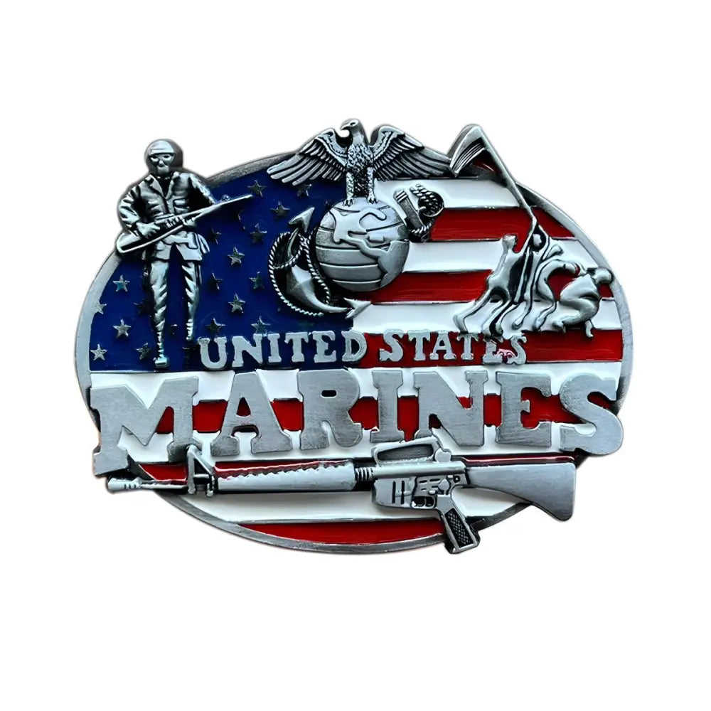 United States Marine Corps emblem belt buckle for service members showcasing marine corps insignia