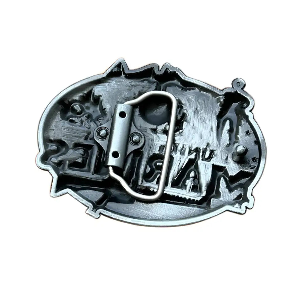 Metal belt buckle featuring United States Marine Corps emblem for service members