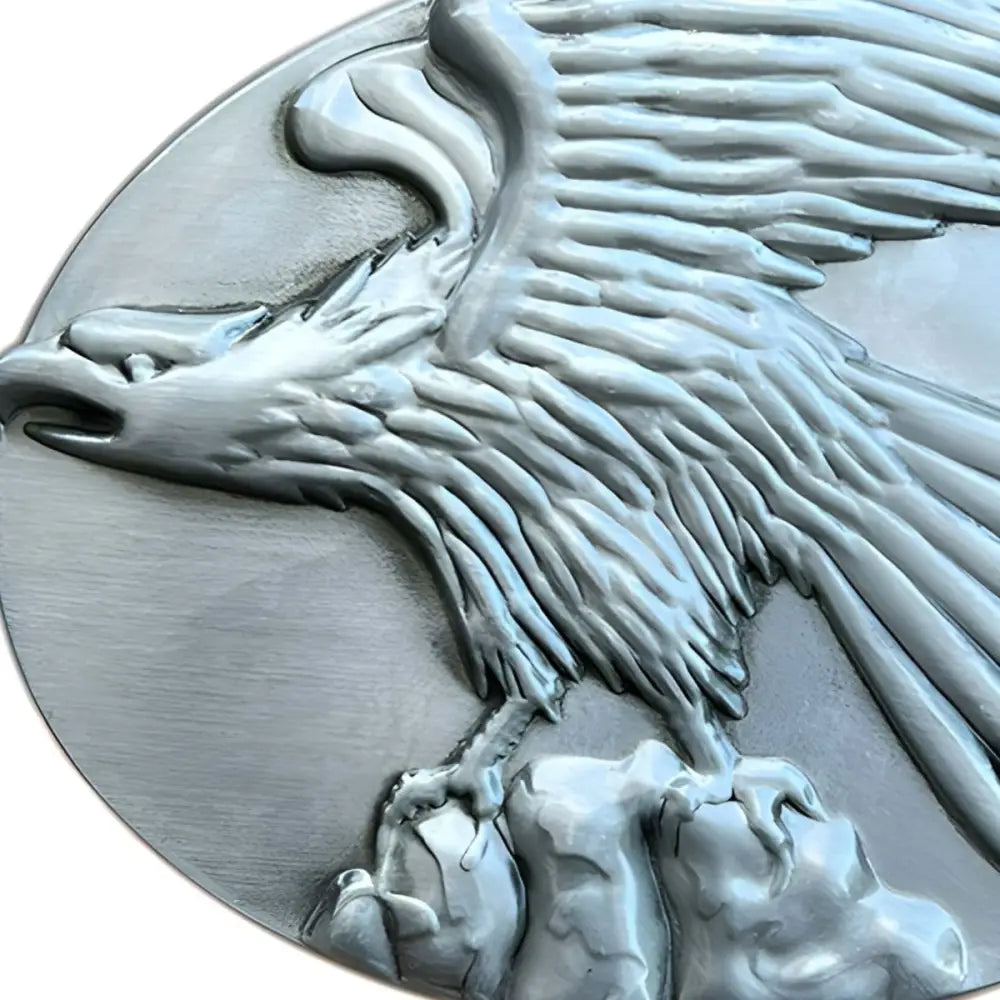 Silver eagle medallion belt buckle from Adrian Model Animal Belt Buckles collection