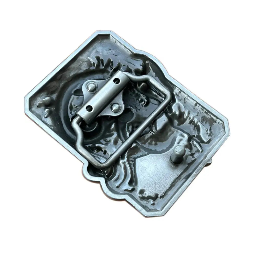 Silver-toned metal belt buckle for a stylish accessory in the Silver Dragon Belt Buckle product