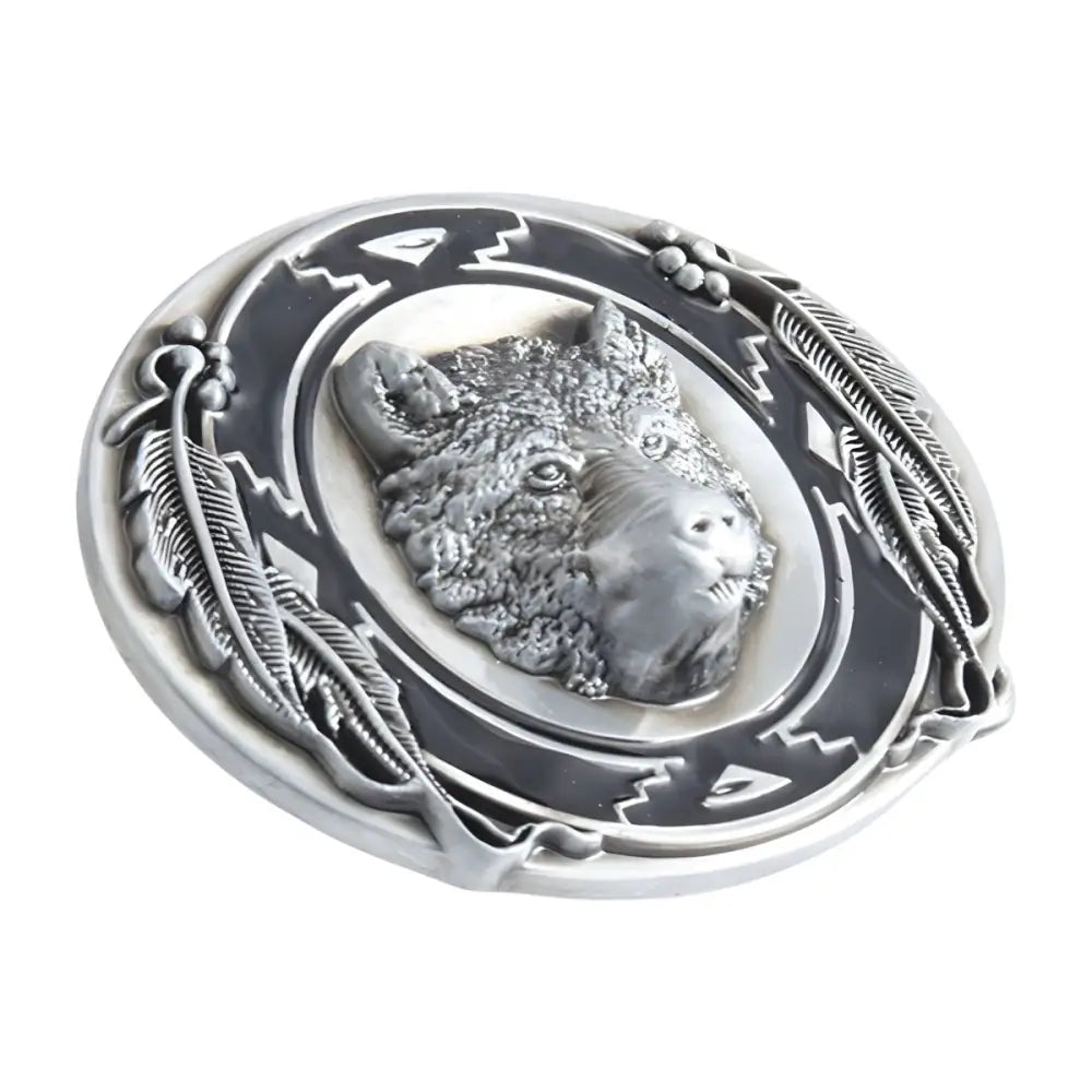 Silver Buffalo Belt Buckle for Leather or Fabric Belts, authentic western belt buckle