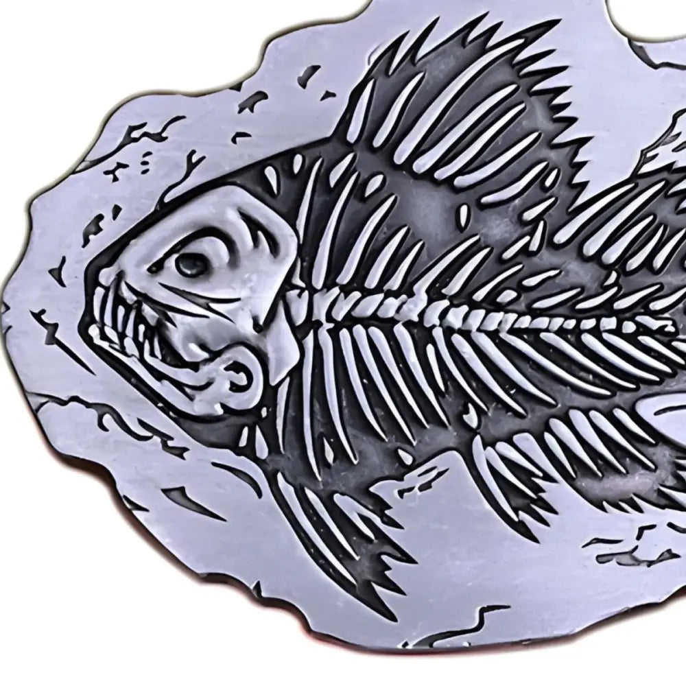 Fossilized Fish Skeleton Replica in Matrix showcasing detailed prehistoric fish remains