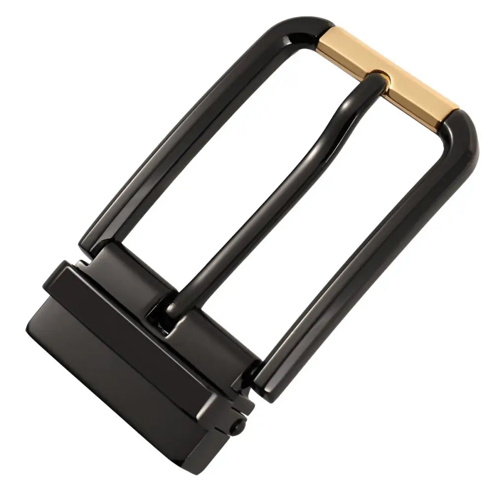 Black and gold metal belt buckle for loop belt and buckle loop style, stylish accessory