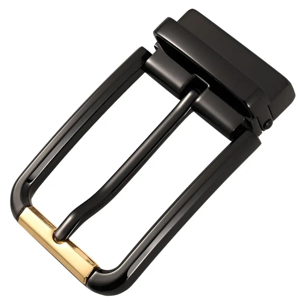 Black and gold metal belt buckle for loop belt and buckle loop style