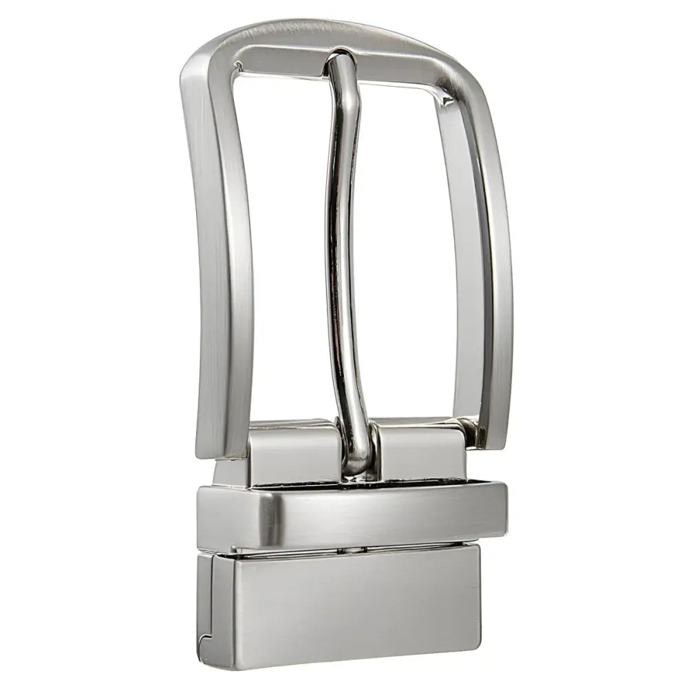 Silver metal belt buckle for Pablo Model accessory, reversible design and premium quality
