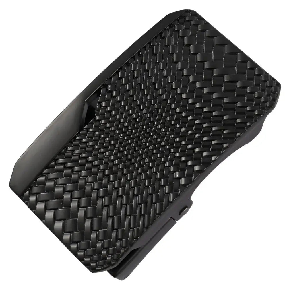 Black woven belt buckle from the Mitchell Belt collection for men and women