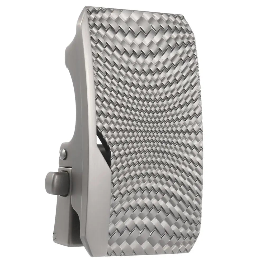 Silver-toned textured Mitchell belt buckle for men and women, ideal as a stylish belt buckle