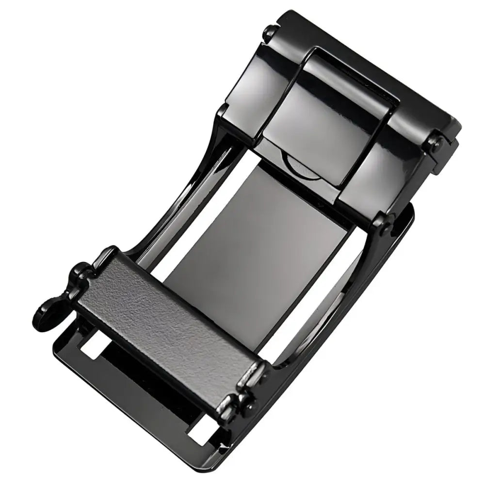 Black metal Enzo Automatic Belt Buckle with textured face for automatic belt fastening