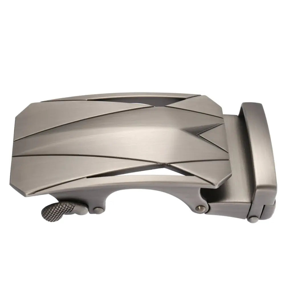 Metal Flavio belt buckle with geometric design and automatic closure for stylish belts