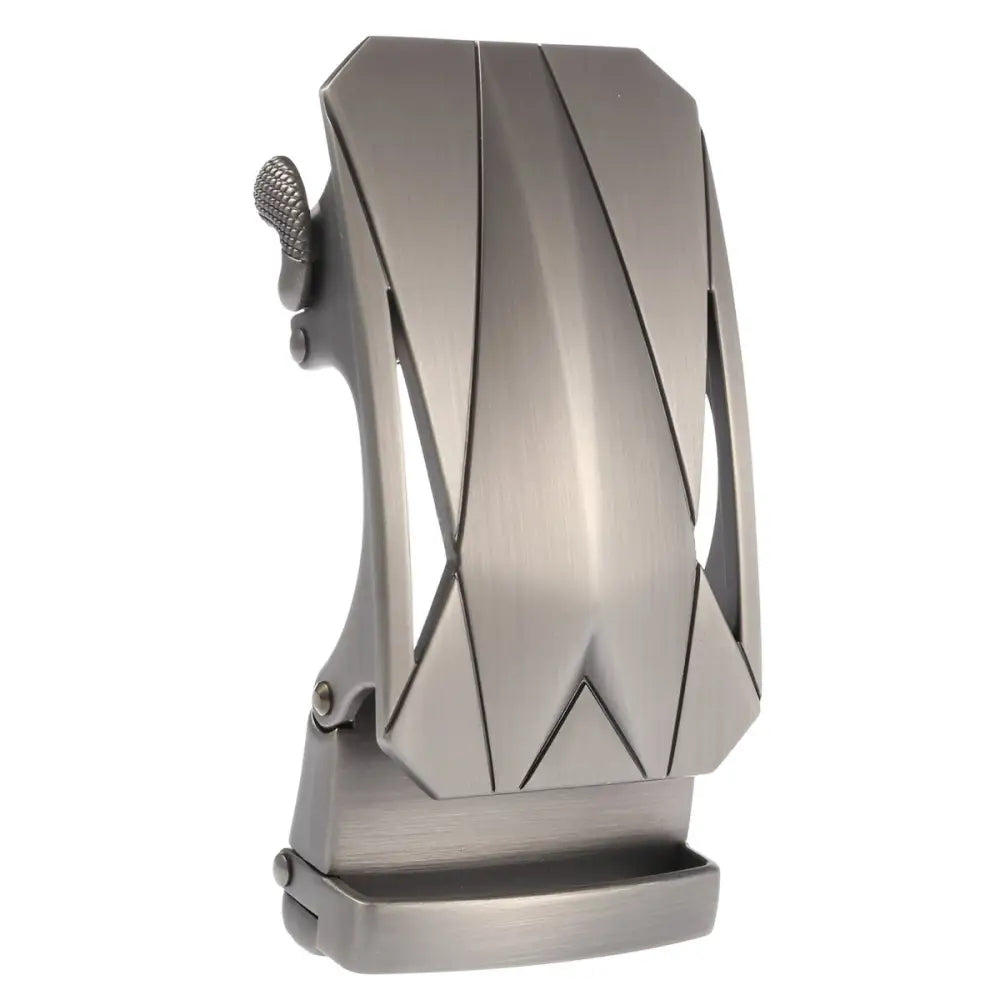 Silver-toned metal Flavio belt buckle with automatic closure for the Flavio belt