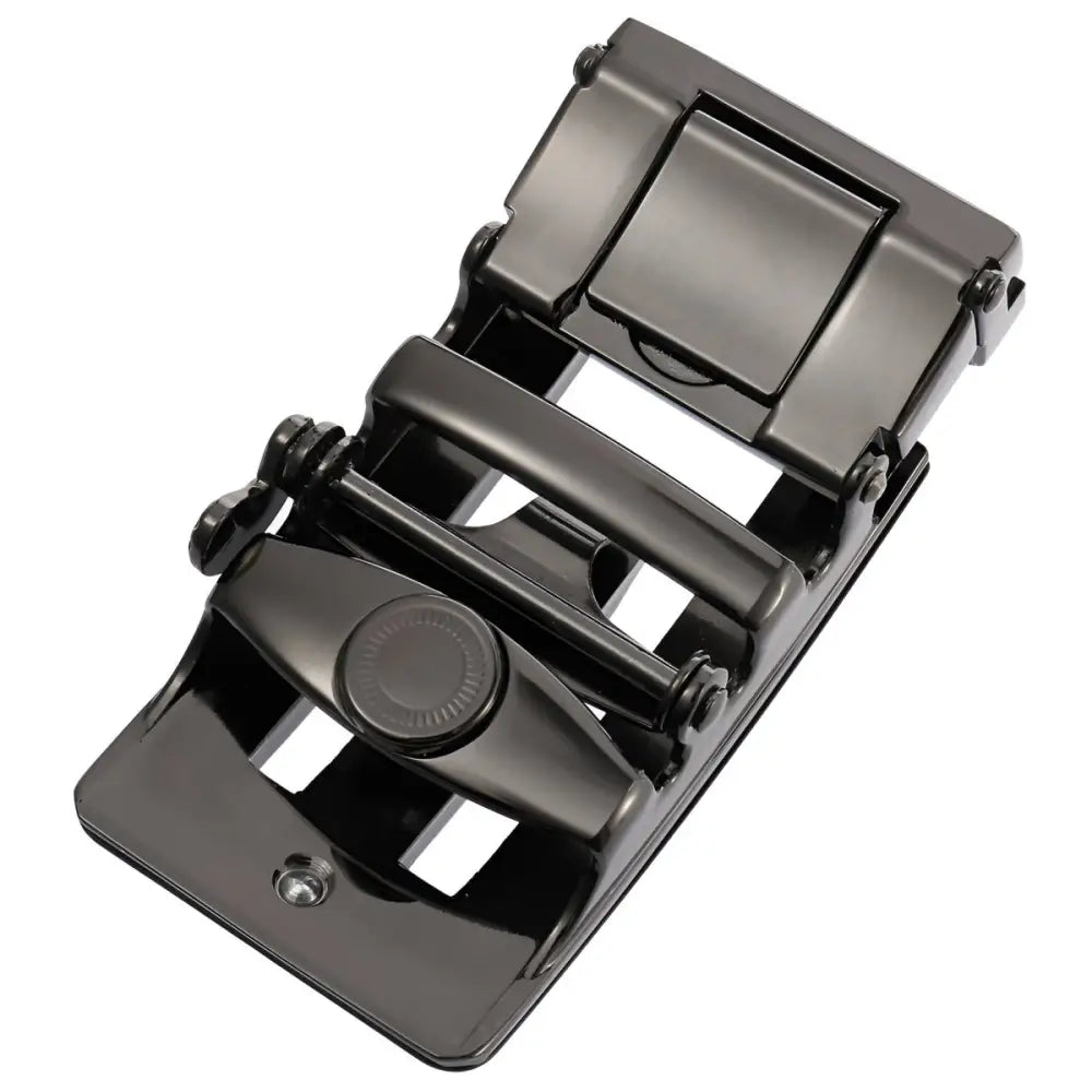 Black metal belt buckle featured in Gold and Black Belt Buckle for Elegant Accessories