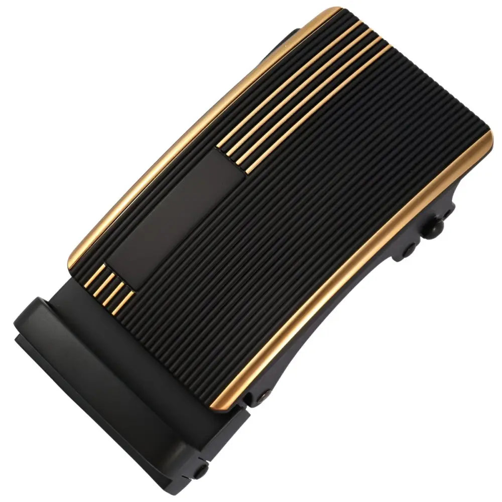 Black and gold automatic belt buckle for men, stylish automatic belt buckle accessory