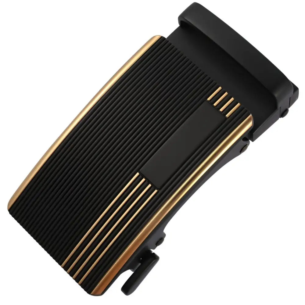 Black and gold automatic belt buckle for men, stylish automatic belt buckle accessory