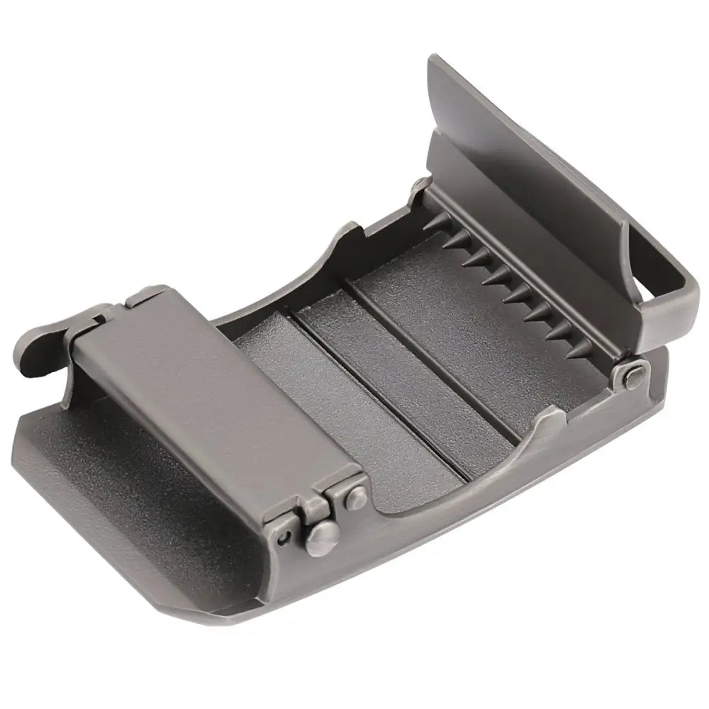 Silver-Toned Automatic Belt Buckle for Stylish Wear showcasing a durable metal belt buckle