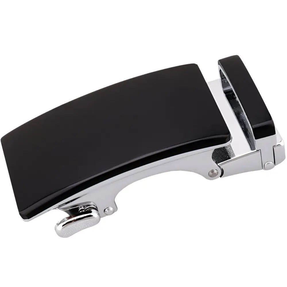 Black and silver Nils automatic belt buckle for men showcasing a stylish belt buckle