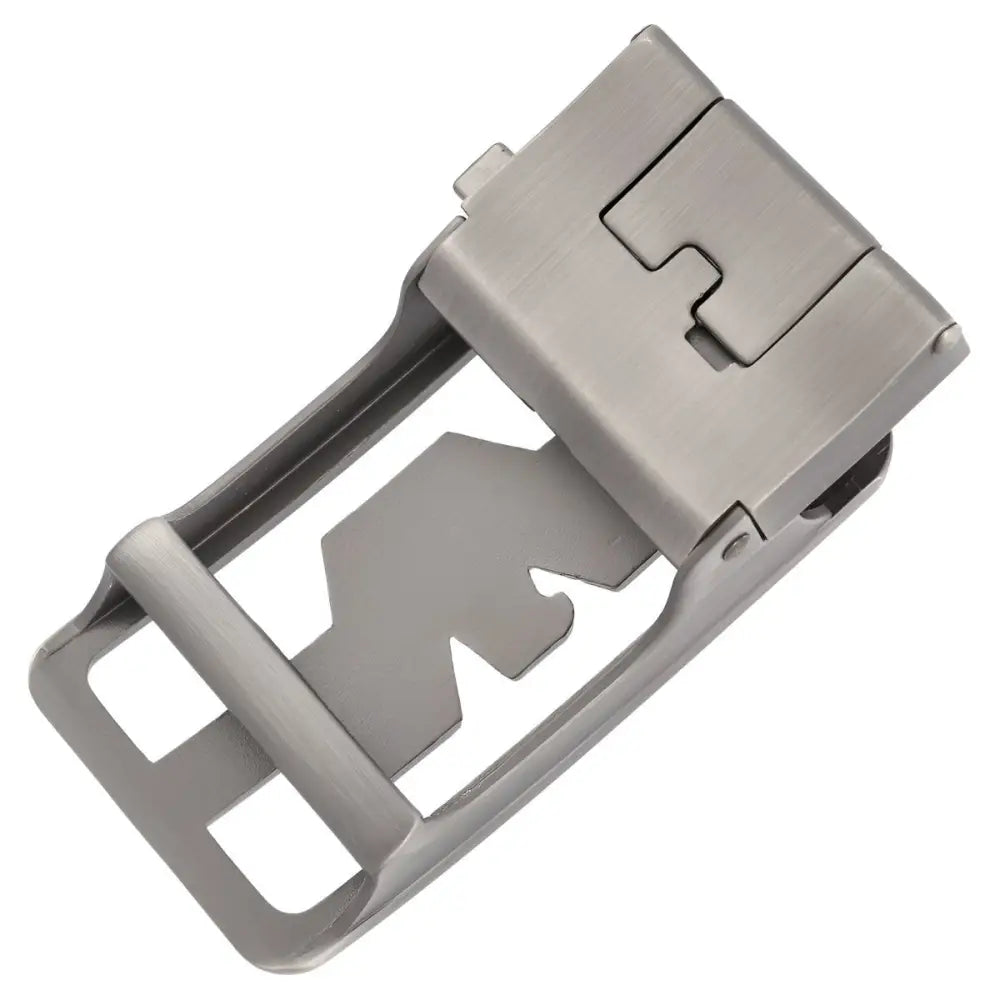 Silver-Toned Belt Buckle with Eagle Logo Design showcasing a stylish metal belt buckle for men