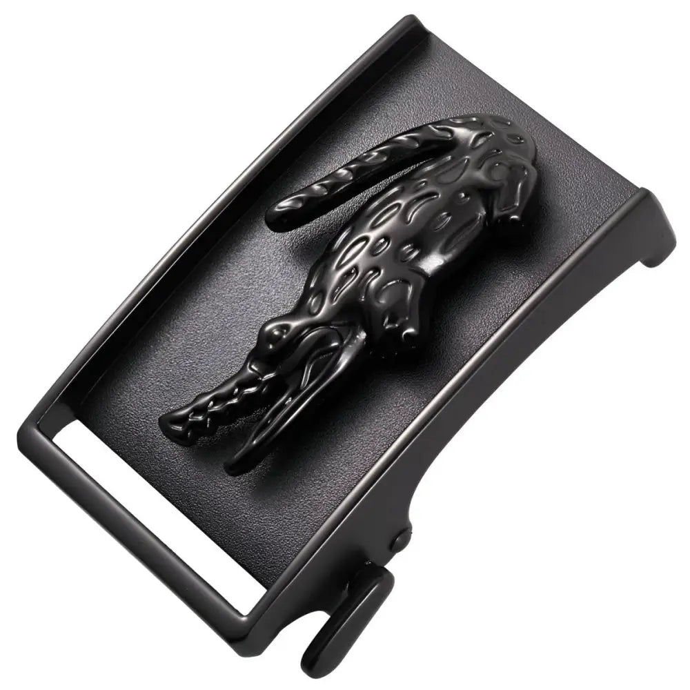Black crocodile design metal belt buckle for men showcasing a stylish belt buckle accessory