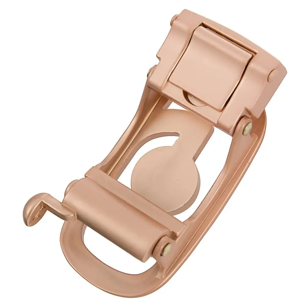 Rose gold ratchet belt buckle with rhinestones for elegant accessory styling