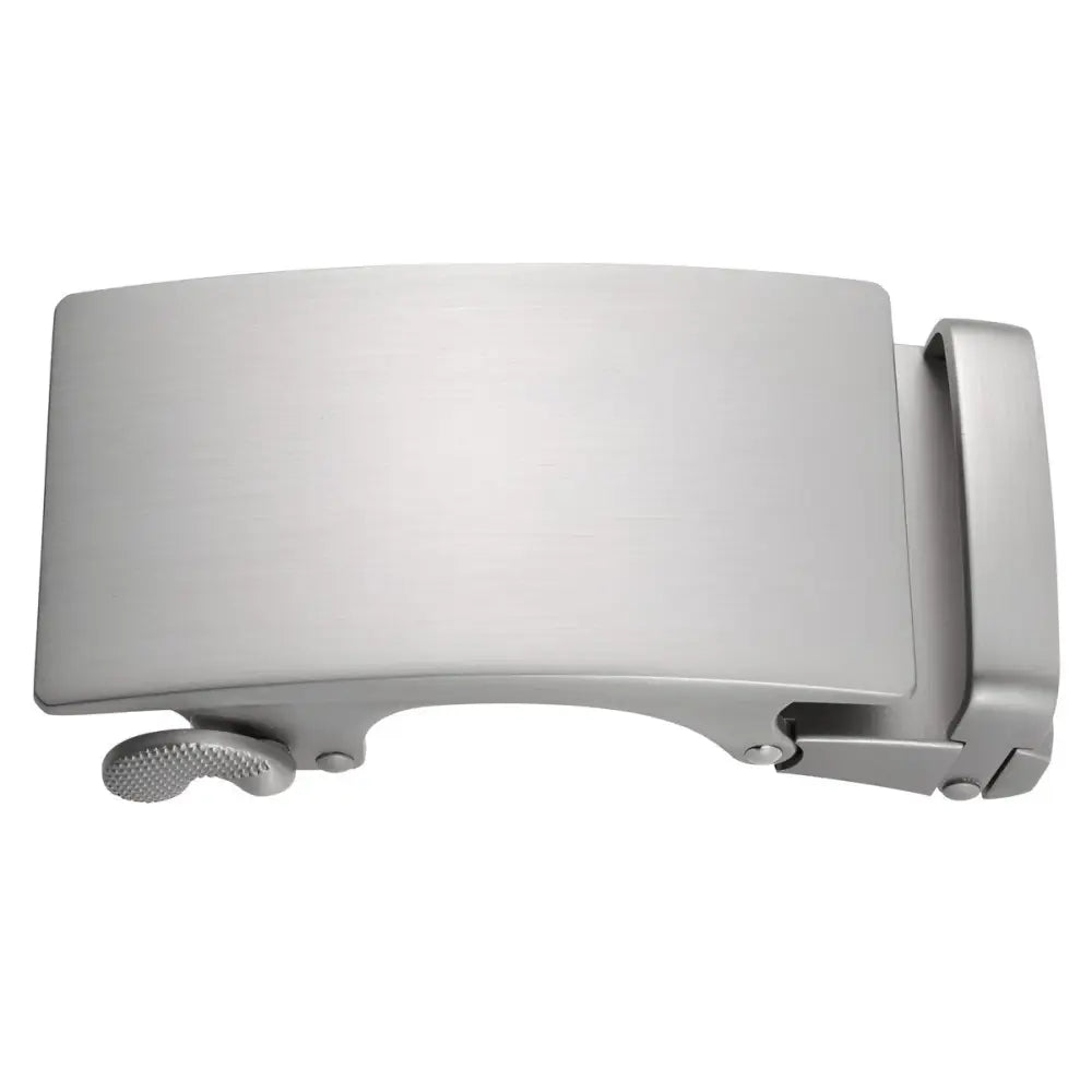 Silver-toned belt buckle featuring martial model design for Black Metal Belt Buckle product