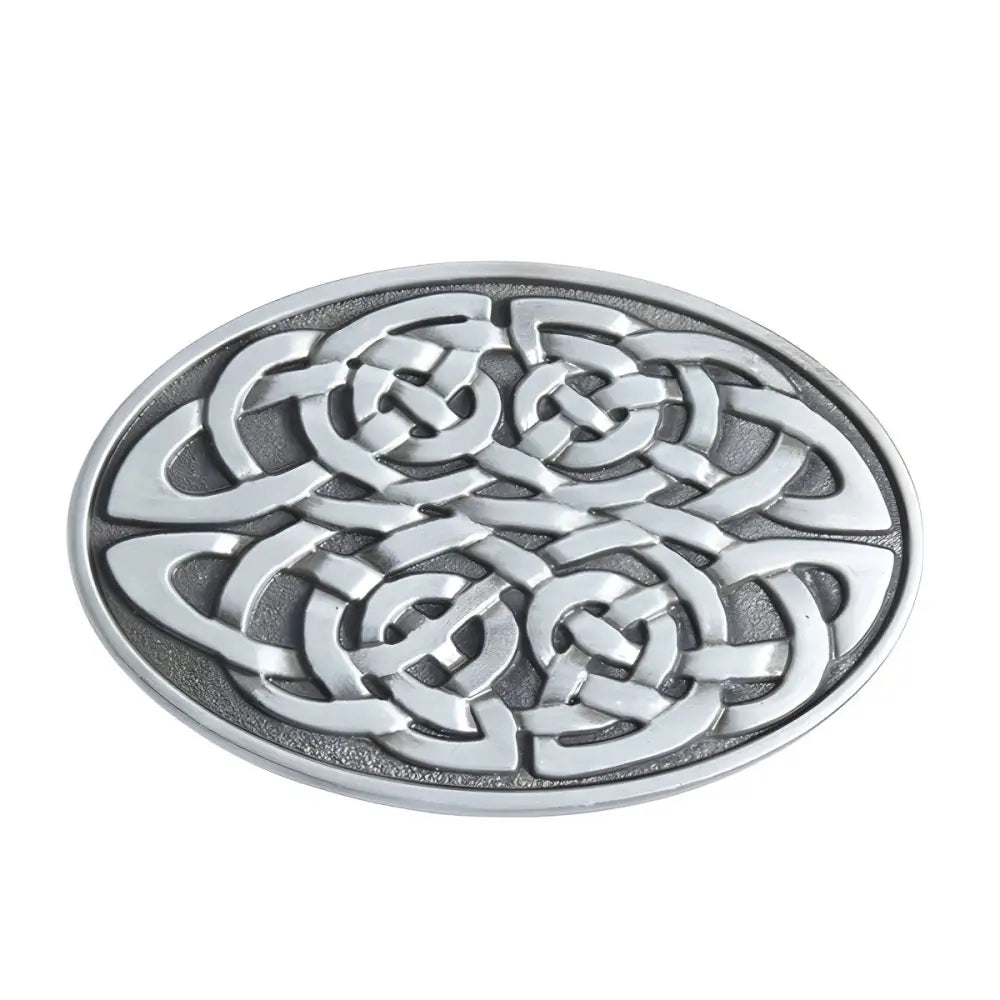 Oval silver Celtic knot belt buckle from the Belt Buckle and Brooches Collection
