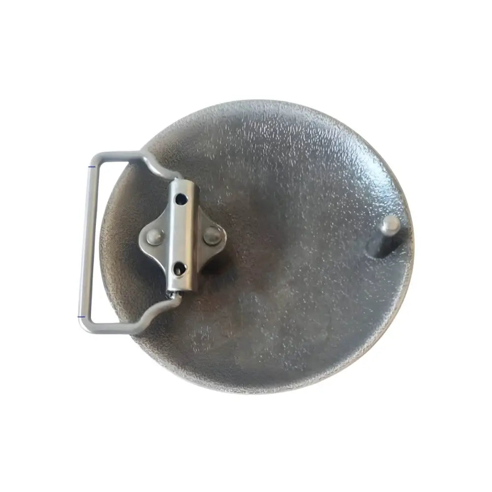 Round metal belt buckle featuring Captain America Shield design for a stylish belt accessory