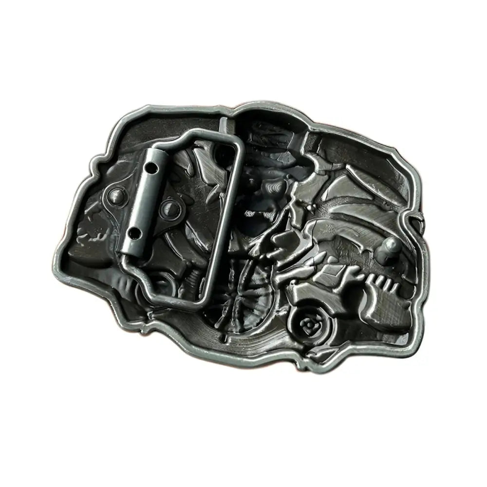 Silver Skull Motorcycle Belt Buckle with metal design for Ride Free Die Free Style