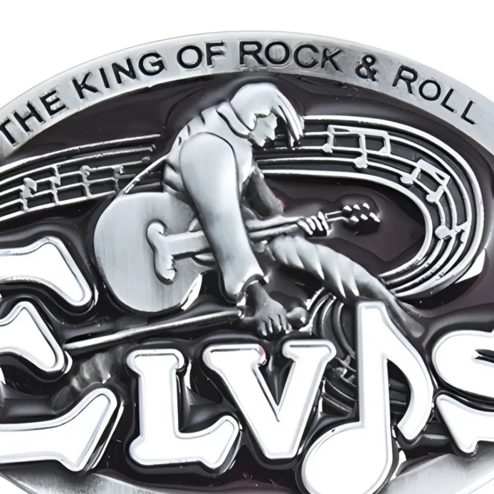 Elvis Presley belt buckle for rock n roll fans showcasing iconic design and style