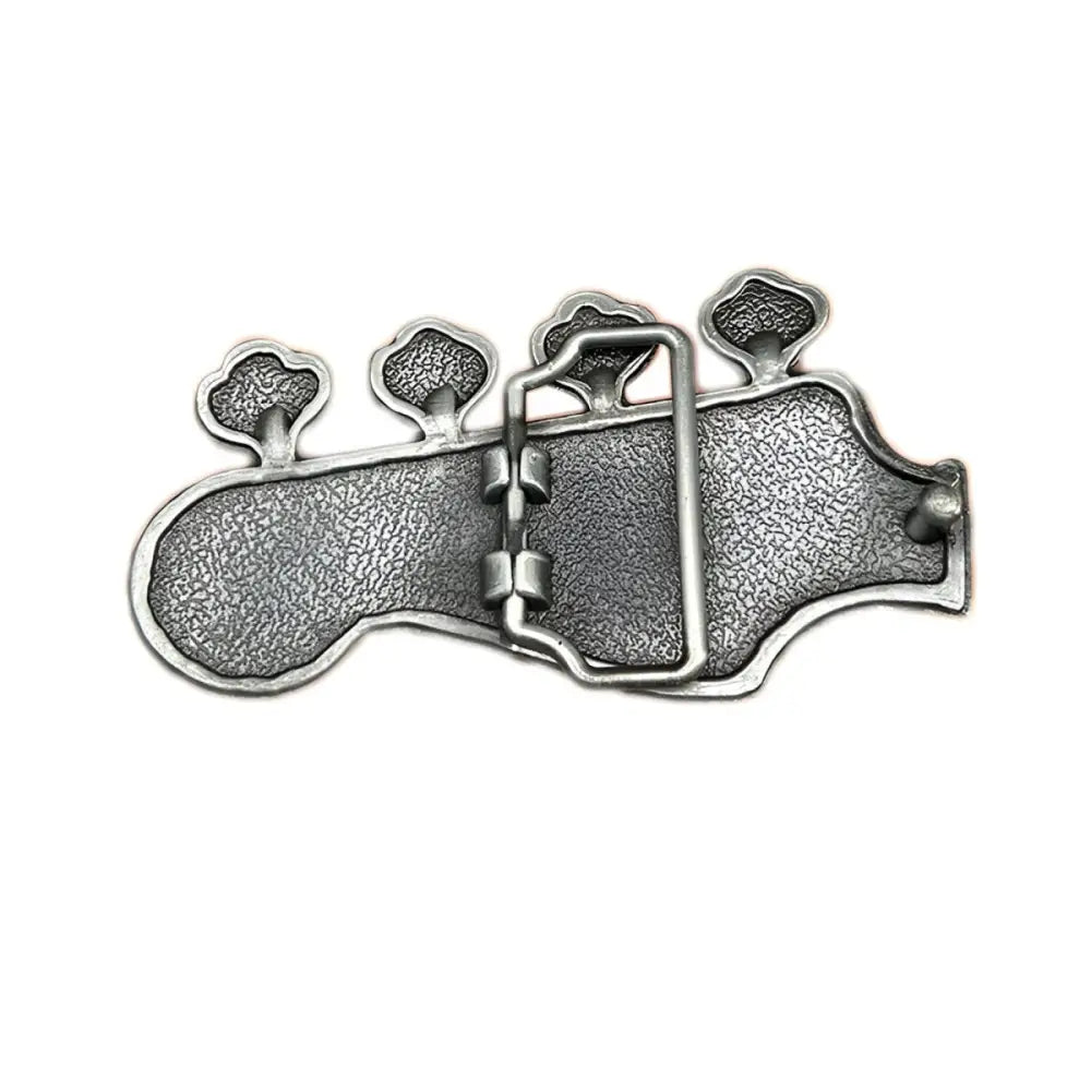 Silver Guitar Headstock Belt Buckle for Bass and Electric Guitar Fans