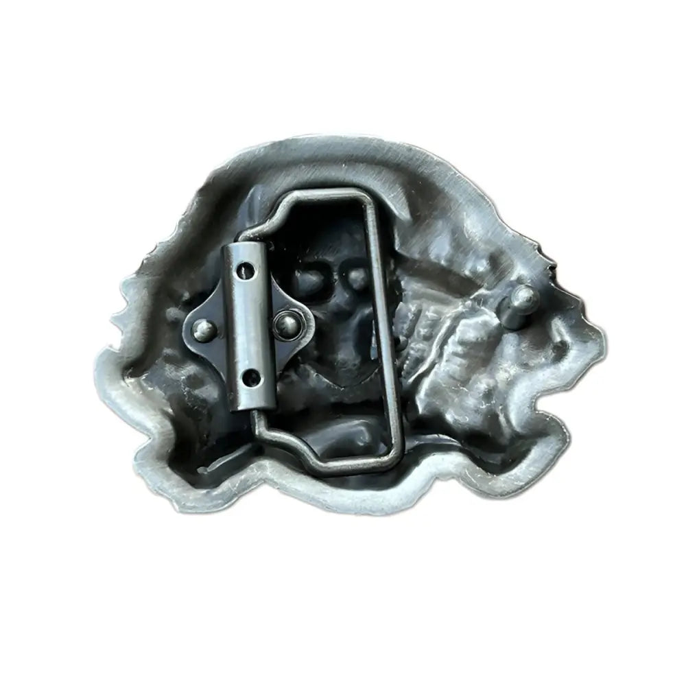 Silver Skull with Crossed Guns and Wings Belt Buckle highlighting a stylish belt buckle accessory