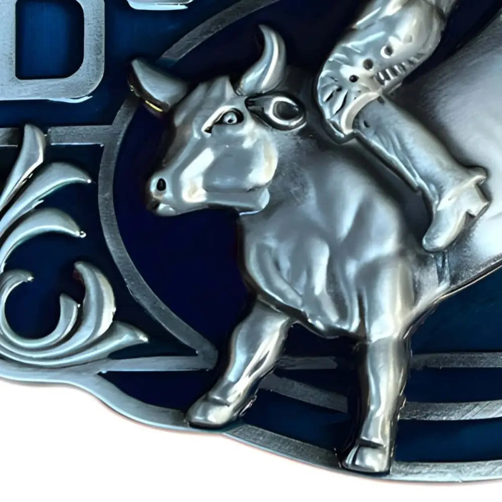 Silver Bull Riding Belt Buckle for Western Enthusiasts highlighting a premium belt buckle design