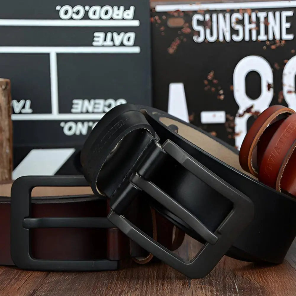 Artyom belt featuring genuine leather with a stylish metal buckle for elegant styling
