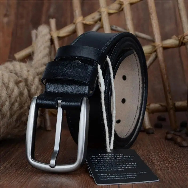Leather belt with silver buckle from Konstantine Model for men