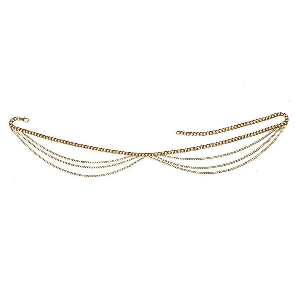 Ryytie Women’s Gold Layered Chain Belt showcasing elegant women’s chain belt design