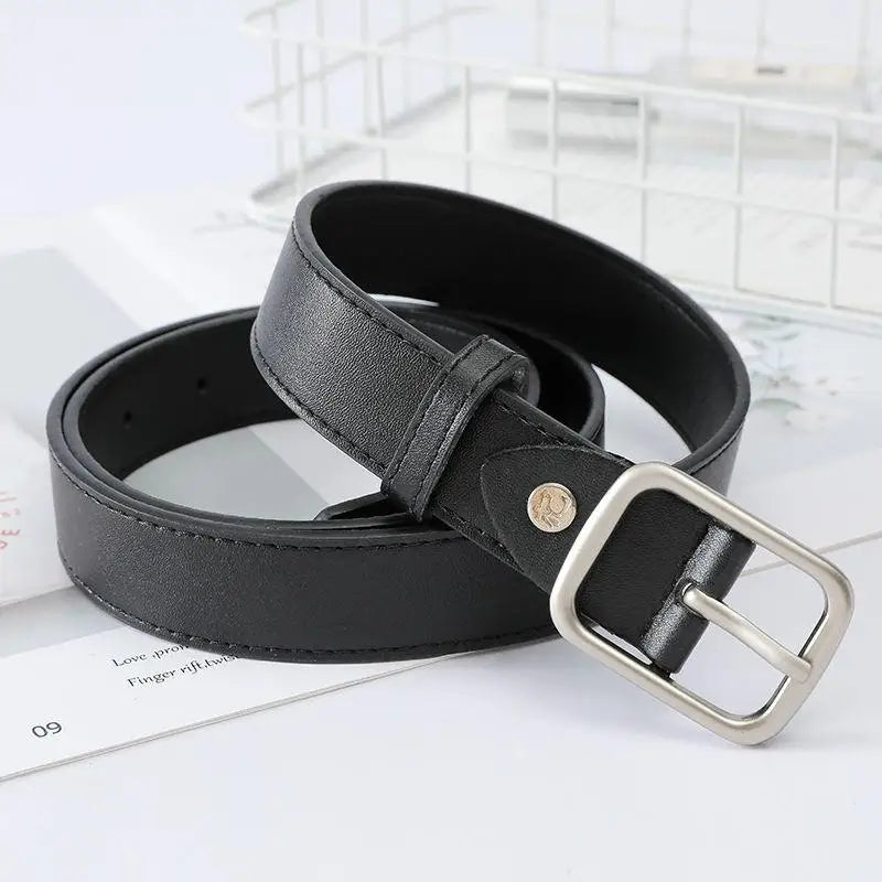 Elsa Faux Vegan Belt with Silver Buckle, Elegant Faux Vegan Belt for Stylish Looks