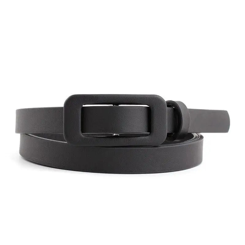 Airoro belt with black leather strap and square buckle for stylish accessories
