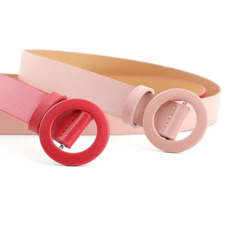 Colorful belts with circular buckles from the Assorted Round-Buckle Belts Collection