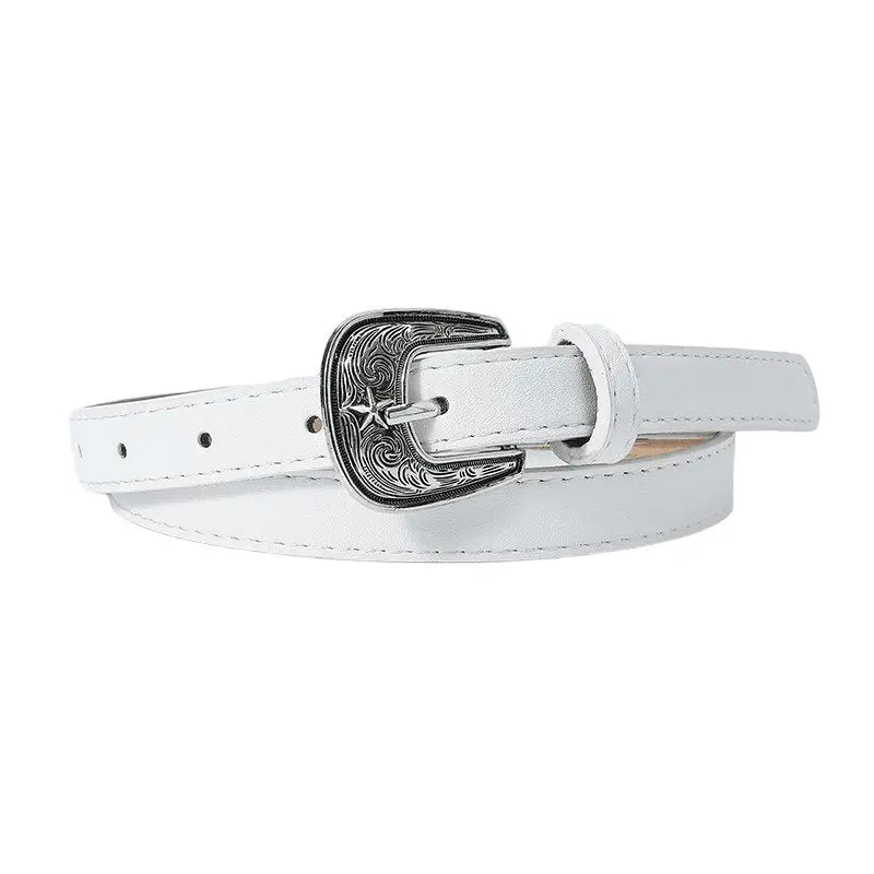 Ourahi Belt with ornate silver buckle and colorful leather for elegant style