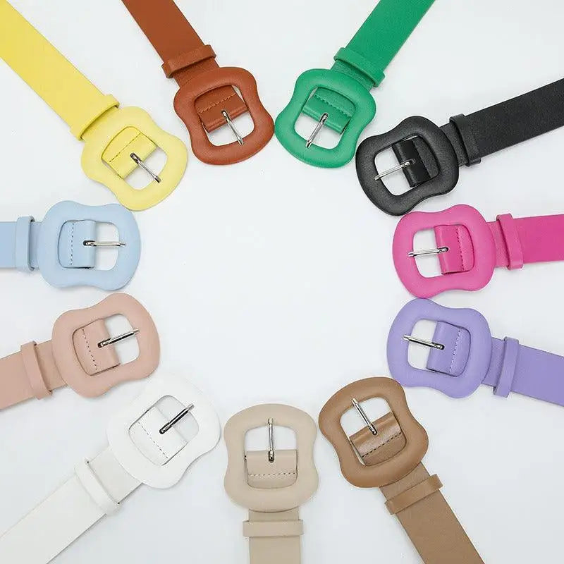 Colorful Leather Belts with Decorative Buckles showcasing vibrant designs and stylish details