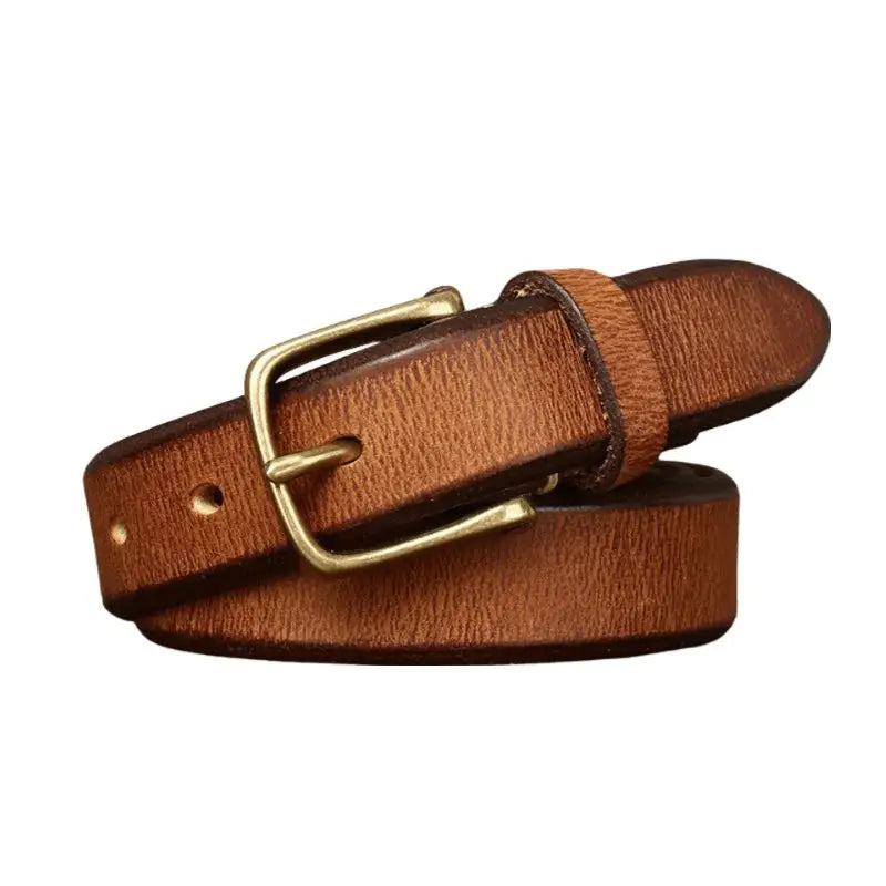Brown leather belt with brass buckle from Assorted Leather Belts collection