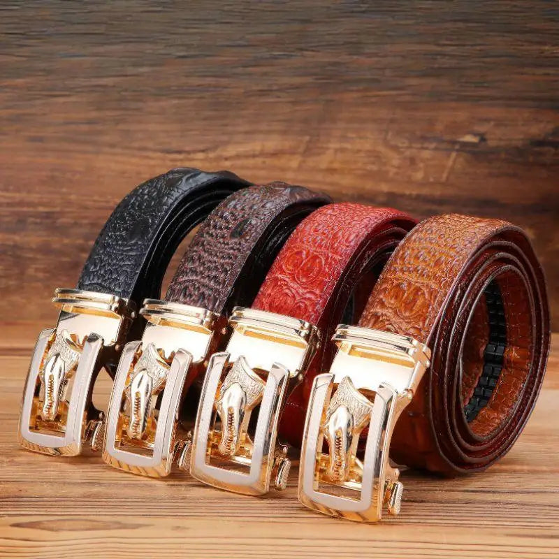 Ravil Belt Set with four leather belts featuring elegant gold buckles for stylish accessories