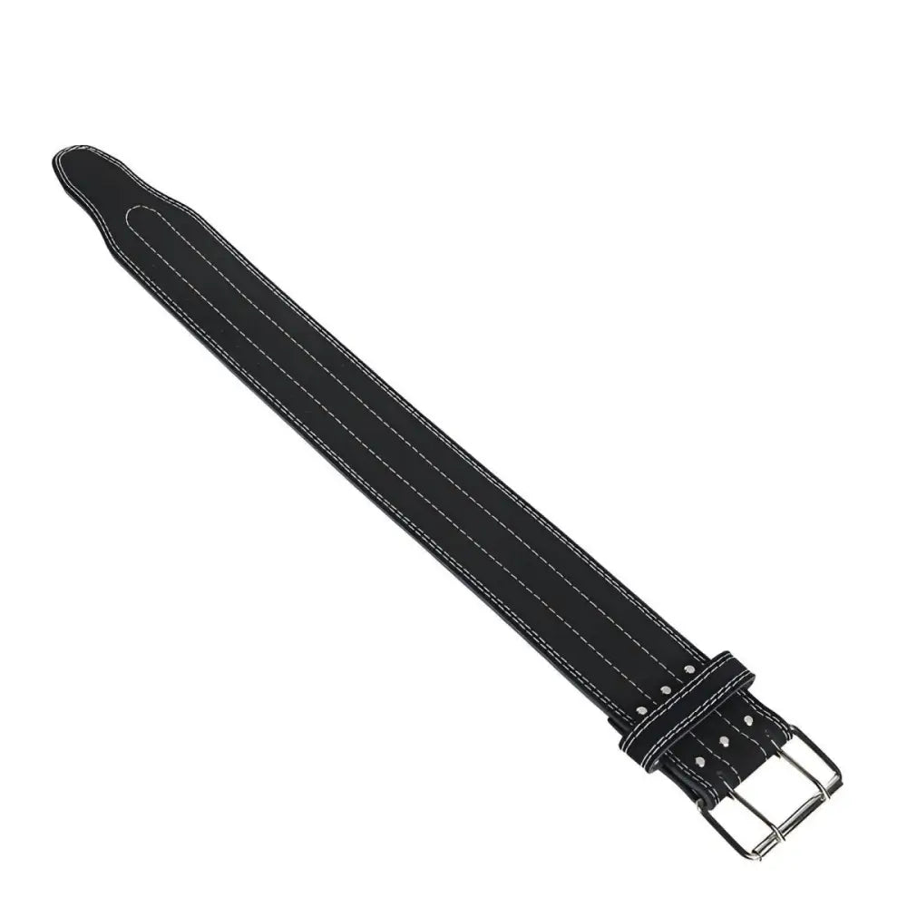 Black Leather Weightlifting Belt for improved support during strength training