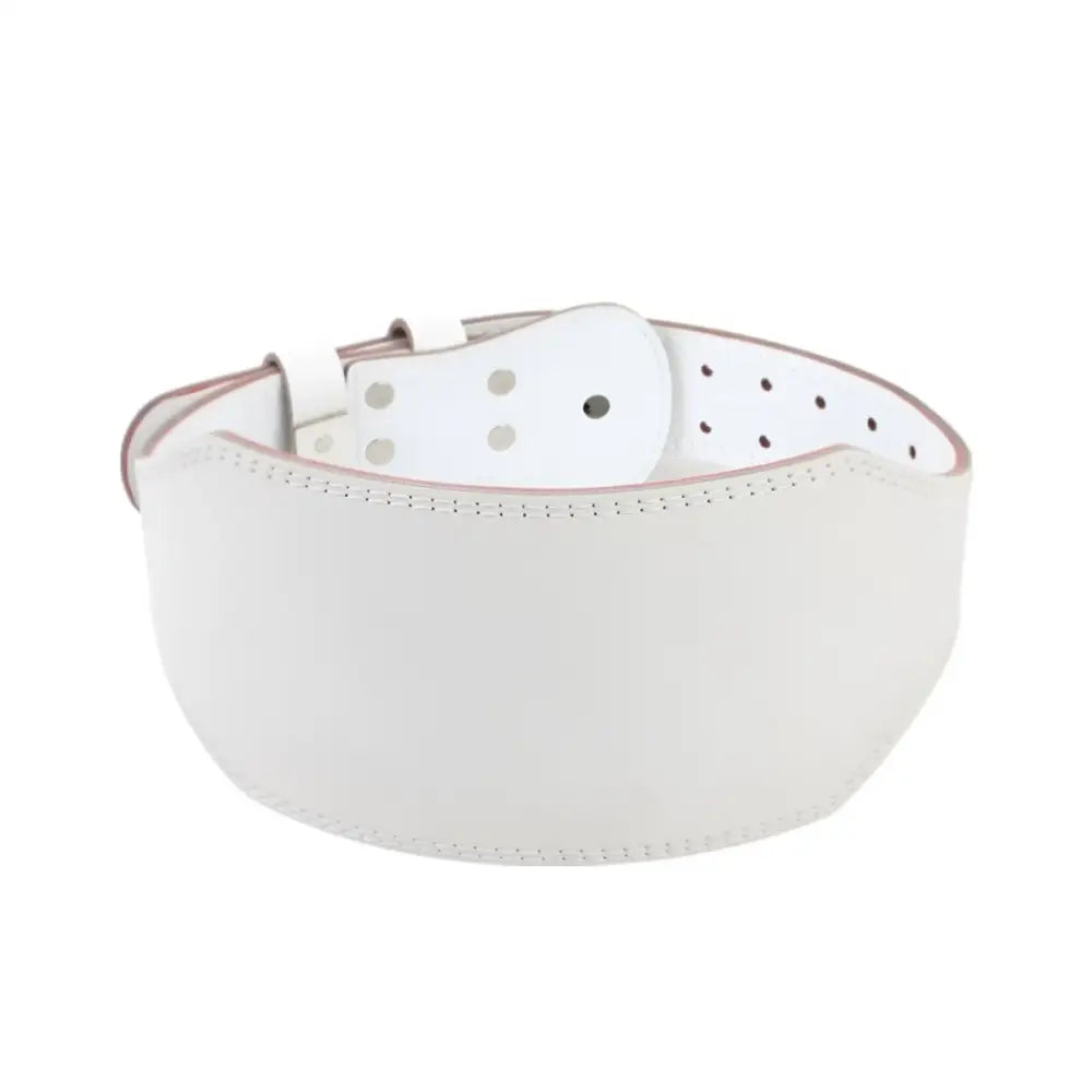 White leather weightlifting belt from Elie Leather Power Belts collection