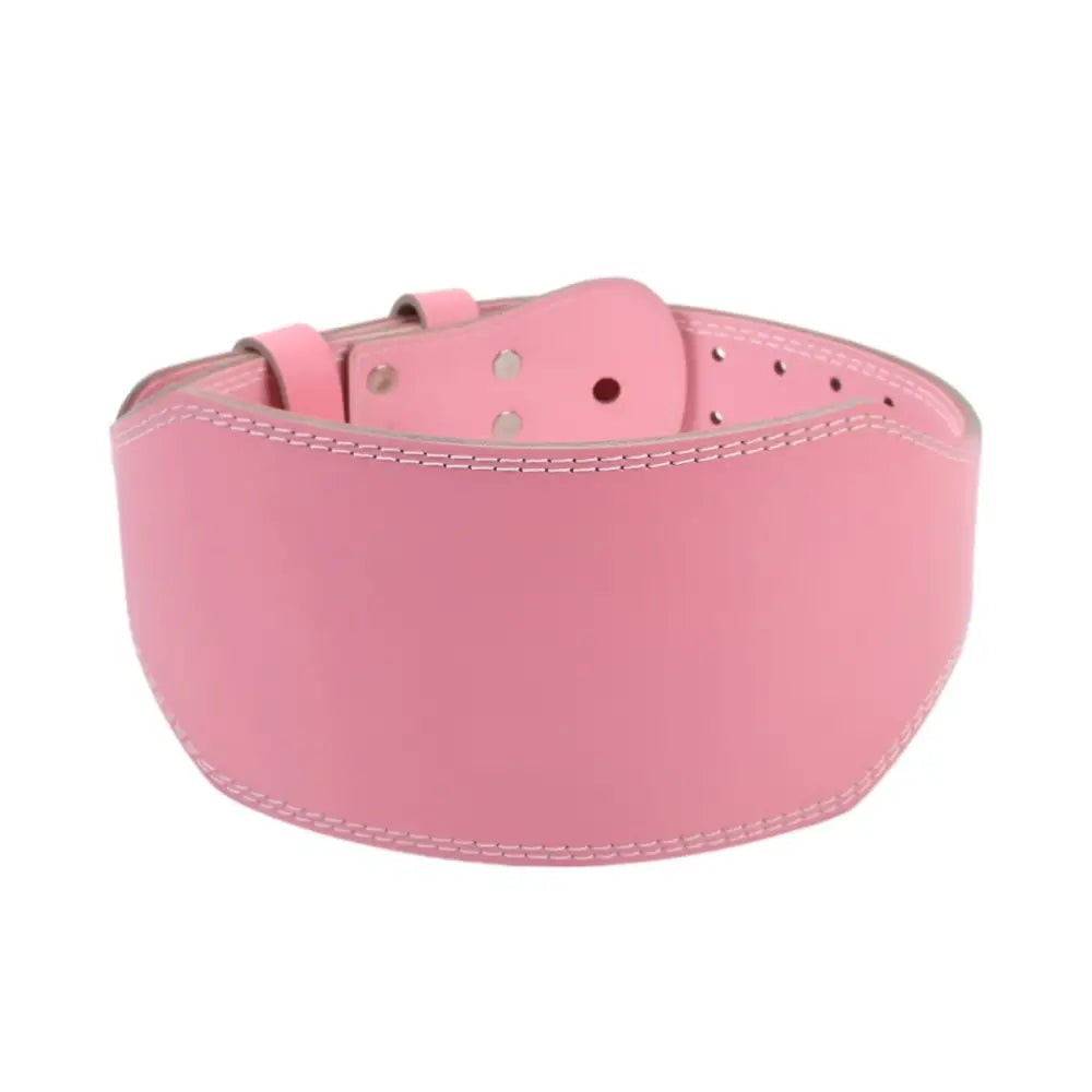 Pink leather weightlifting belt from Elie Leather Power Belts collection