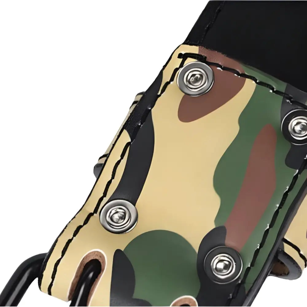 Camouflage support belt strap with metal fasteners for weightlifting and strength training